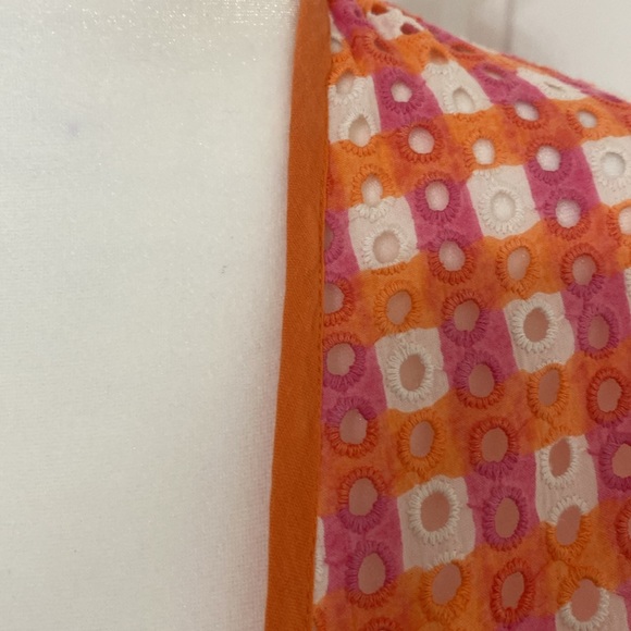 Pink and  Coral Eyelet Topper Kimono - Picture 6 of 8